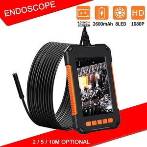 Amazon Choice Endoscope étanche 8mm P40 IP67 pour l'inspection automobile Caméra endoscopique à écran LCD IPS 1080P 4.3 pouces avec lumière