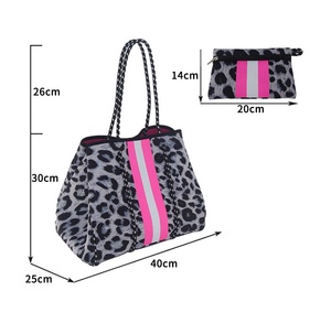 Borsa da Spiaggia Donna Grande Capacità in Neoprene Traforato, Borsa a Mano Casual Estiva per <span class=keywords><strong>Mare</strong></span>, Borsa Tote da Spiaggia in Neoprene di Tendenza - Product Image 5