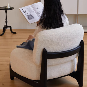 Sillón Chaise Longue Individual de Estilo Moderno y Minimalista, en Lana de Cordero, con Respaldo Ajustable y Fácil Montaje, para el Hogar - Product Image 3