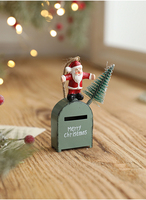 Calendrier de l'Avent en fer peint, design boîte aux lettres du Père Noël, pendentif suspendu pour la décoration de la maison, de l'arbre, de la porte ou de la fête