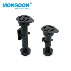 Pièces de quincaillerie : Pieds réglables en plastique noir de 80/100/120/150 mm pour meubles de cuisine, tables, bureaux, canapés - Product Image 1