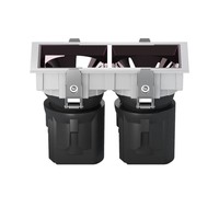 Spots encastrés carrés étanches IP65 Ra>95, downlight anti-éblouissement profond, spot LED double tête pour cuisine et salle de bain