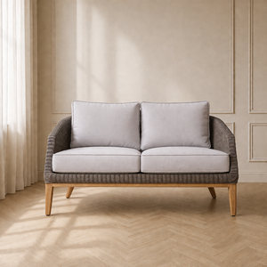 Canapé trois places en teck moderne et écologique pour l'extérieur, avec coussin imperméable, idéal pour les villas et les patios d'appartements - Product Image 6