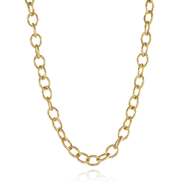 Wholesale 18k Gold Geometric Chain Choker Necklace Customizable Classic Link Chain Jewelry with Copper Material
