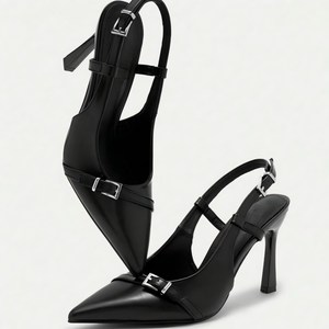 <span class=keywords><strong>Scarpe</strong></span> da <span class=keywords><strong>Donna</strong></span> Nere in Vernice con <span class=keywords><strong>Tacco</strong></span> <span class=keywords><strong>a</strong></span> Spillo e Cinturino Posteriore, Punta Affusolata, Eleganti per Ufficio e Cerimonie, Ideali per l'Ingrosso - Product Image 5