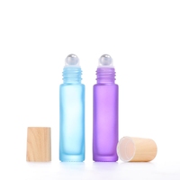 Botol Roll On Mini Kosong 5ml Grosir, Botol Kaca Parfum Warna Frosted 10ml untuk Minyak Atsiri