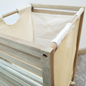 Natural Pine Wood Chest Compact Design Pull Out Fabric <strong>Bins</strong> Natural Pine Fabric <strong>Bins</strong> Storage <strong>Rack</strong> - Product Image 2