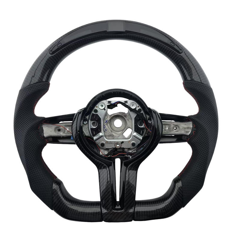 F10คาร์บอนไฟเบอร์ + หนัง + ไฟ LED + การเย็บสีแดง