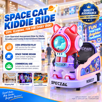 Nouvelle Voiture d'Attraction pour Enfants à Monnayeur, Modèle Chat Spatial de Dessin Animé, avec Souffleur de Flocons de Neige et Fonction Balançoire