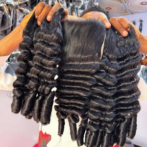 SDD生越南处女头发厚束供应商双拉皮西卷曲批发角质层对齐头发延伸 - Product Image 6