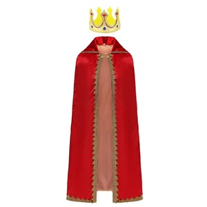 Ensemble de costumes de <span class=keywords><strong>princesse</strong></span> <span class=keywords><strong>et</strong></span> de <span class=keywords><strong>prince</strong></span> pour Halloween, robe en velours, couronne, <span class=keywords><strong>déguisement</strong></span> pour fête d'Halloween, cape, tenue de jeu de rôle - Product Image 3
