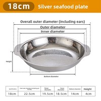 Casserole à sec martelée en acier inoxydable 304, double poignée, épaissie, pour cuisson au gaz butane, usage commercial et restaurant