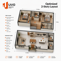 Maison extensible de luxe à deux étages UVO |   Maison conteneur pliable certifiée AS/NZS |   Appartement double pour grands-parents
