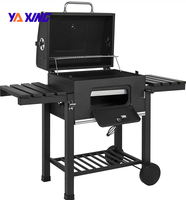 Offres Spéciales d'acier inoxydable de charbon de bois en plein air jardin chariot de camping barbecue carrée