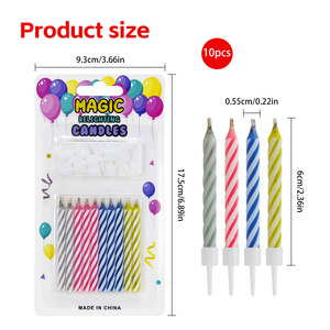 Bougies d'anniversaire spirales colorées magiques à réallumage automatique, bougies rigolotes à souffler et à réallumer, idéales pour le Nouvel An - Vente chaude directe usine - Product Image 3