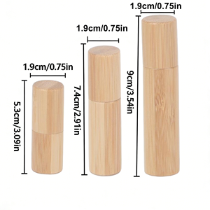 Flacons à bille en verre rechargeables pour échantillons de parfum avec billes en acier inoxydable 10 ml – Flacons roll-on en bambou - Product Image 4