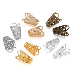 Metal Flower Bead Caps Hollow Pendant <b>Spacer</b> For Necklace Making 18K Gold Plated Silver Bronze Ac0525 - Product Image 1