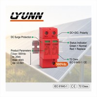 Parafoudre solaire photovoltaïque LY1-40C 20KA-40KA 2 pôles 2P DC 500V DPS Dispositif de protection contre les surtensions SPD