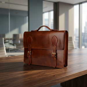 Sac bandoulière messager pour ordinateur portable en cuir véritable 100 % écologique, durable, imperméable et grande capacité, avec sangle d'épaule – Tendance - Product Image 1