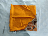 NOUVEAU Ensemble de literie avec jupe de lit en dentelle de couleur unie orange 5 pièces avec rideaux Prêt à être expédié pour lit 3 places