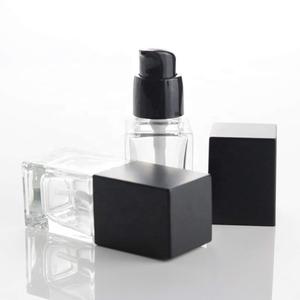 ขวดแก้วใสขุ่นหนาสำหรับบรรจุเอสเซนส์เครื่องสำอาง พร้อมปั๊มร้อน - Product Image 2