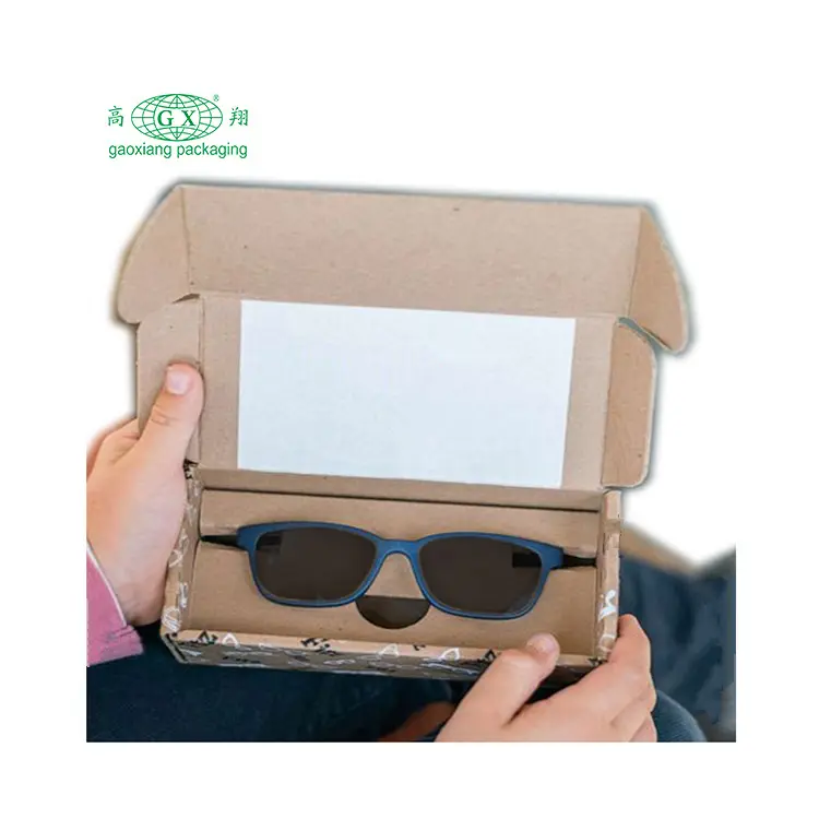 بالجملة درج بريد للنظارات والنظارات الشمسية عبوة للنظارات مضلع ورقي صندوق للشحن مع مخصص