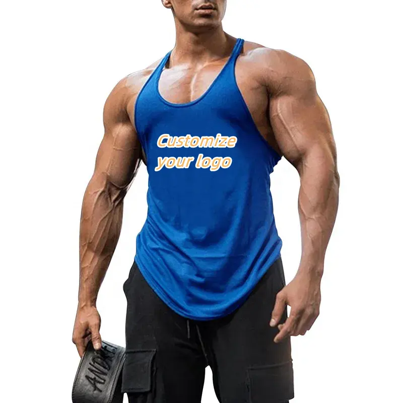 Stringers Muscle Y Back Sleeveless Shirts Summer Camisole Cotton Running Singlet Tank Vest Plus Size Gym Men's Tank Tops