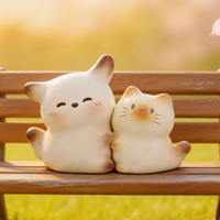 Boîte Mystère PAI Daily Companion Chat Chien, Statue en Résine Kawaii Chat Chien, Jouet d'Art Tendance à Collectionner pour les Amoureux des Animaux, Découverte Surprise