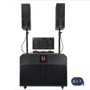 T.I Pro áudio móvel dj mixer sistema de som dual 18 polegadas top dual 8 polegadas baixo para 500 pessoas poderoso DJ show