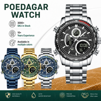 Poedagar E127 Herrenuhr Sport Analog-Digital Wasserdichte Uhr Duale Anzeige Leuchtend Reloj Luxus Edelstahl Quarzuhr