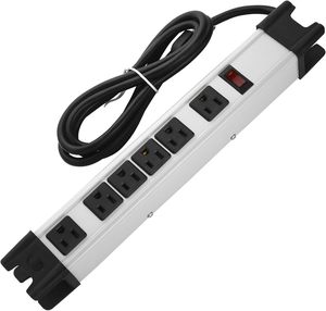 Multiprise industrielle robuste à 6 prises avec protection contre les surtensions, cordon de 1,8 m, <span class=keywords><strong>1200</strong></span> Joules, homologuée ETL, pour atelier et cuisine - Product Image 1