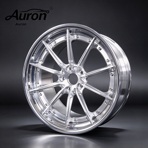 Rueda de Aleación de Aluminio Pulido Auron 5.5x17 Multirradio de Dos Piezas Fundida para Mejora de Vehículos de Pasajeros - Product Image 1