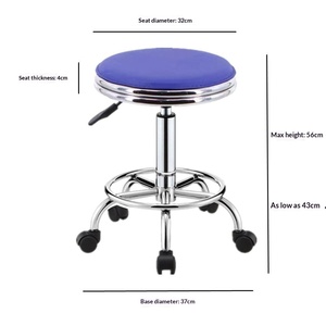 Silla <span class=keywords><strong>de</strong></span> Barra Giratoria con Ruedas, Diseño Moderno, Taburete Redondo para Barbería, Salón <span class=keywords><strong>de</strong></span> Belleza, Hogar y Laboratorio - Product Image 3