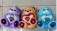 Peluche super douce et mignonne en forme d'ours en peluche, rembourrage en coton PP, boîte cadeau pour la Saint-Valentin, matériau polyester, couverture réconfortante lavable, unisexe