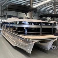 Bateau ponton en aluminium de 25 pieds, bateau de pêche, de loisirs et de croisière, moteur hors-bord 150-200 CV, 30-35 nœuds, télécommande