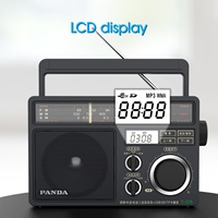Penjualan Langsung Pabrik Radio AM/FM Retro Berkualitas Baik Layar LCD Digital Jam Baterai Isi Ulang-Gaya Vintage Portabel Hitam