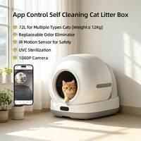 Caja de arena para gatos automática OEM 72L con cámara Control de aplicación Tuya caja de arena para gatos inteligente caja de arena de autolimpieza con eliminación de olores