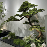 100% Buatan Tangan Sablon Sutra Bunga Bonsai Pinus Buatan Besar untuk Luar Ruangan Dapat Disesuaikan OEM&ODM Pabrik Sumber Premium Ramah Lingkungan