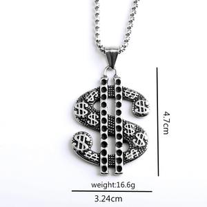 Collar con Colgante de Signo de Dólar de Acero Inoxidable, Diseño Geométrico Unisex, Joyería de Moda - Product Image 5