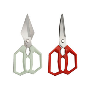 Stainless Steel Kitchen Scissors 2-Piece Set Green And Red Multi Functional For Food Cutting - Product Image 1