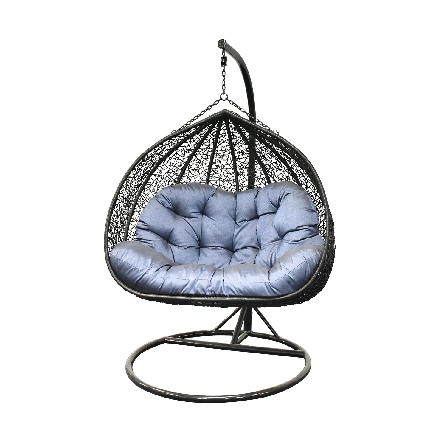Hot Sell Outdoor Patio Hanging Rattan Baby Swing Chair Double Seat Cheap Egg Swing Egg Chair With Stand