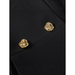 Grey Women's Summer Short Sleeve V Neck Blazer Skirt Set Elegant Professional Commute Suit Two Piece - Product Image 3