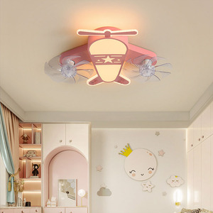 Ventilatore da Soffitto Intelligente con Luce, Design Aeroplano, Telecomando, Cartone Animato <span class=keywords><strong>per</strong></span> <span class=keywords><strong>Cameretta</strong></span> Bambini e Ragazzi - Product Image 3