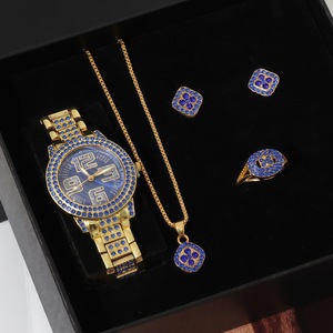 Wholesale 2025 New Fashion Blue Series <strong>Women's</strong> Quartz <strong>Watch</strong> Necklace, Ring, Earring Jewelry <strong>Set</strong> - Product Image 3