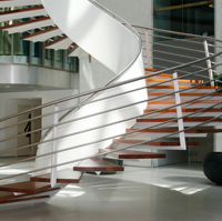 Courbe en acier circulaire en bois massif d'intérieur escaliers préfabriqués