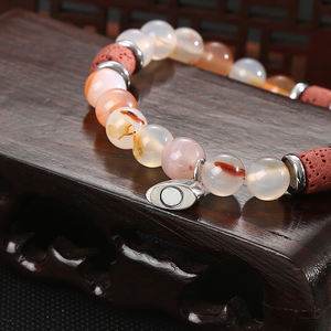 Vente en gros de perles de <span class=keywords><strong>lave</strong></span> faites à la main, bijoux en pierre naturelle, aimants pour la Saint-Valentin, bracelet de couple en perles de pierre naturelle en forme de cœur - Product Image 4