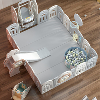 Parc Bébé en Plastique, Barrière de Sécurité Intérieure pour Aire de Jeu, Enclos Pliable pour Bébés