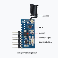 Ambience Light Car Modification Door Lock Alarm Remote Control Module 4 Keys FSK Rolling Code Decoding Receiver Metal Material