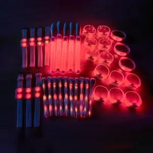 Iluminar festas grandes eventos personalizados brilho pulseiras controle remoto piscando led pulseiras