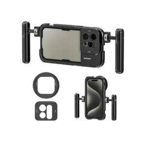 67mm Filter Adapter Mobile Phone Cage Rig Video 17mm Lens Backplane NEEWER 15 Pro Max Phone Cage Video Rig with Dual Handles